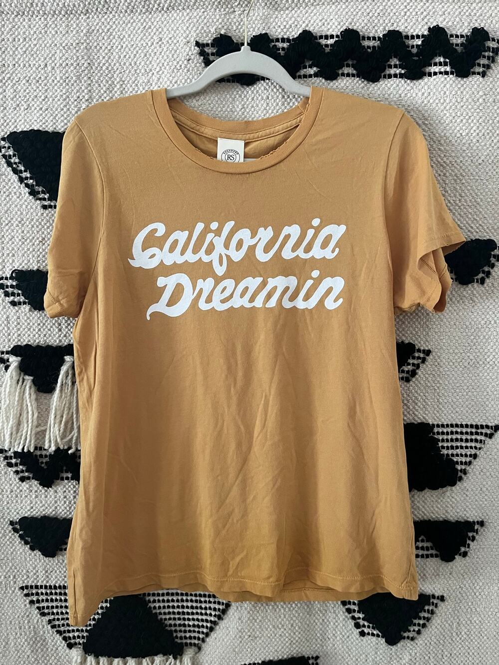 Ragabond California Dreamer Wheat Gold Graphic Organic Cotton Tee XL NWOT
